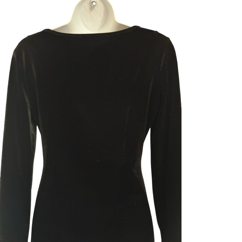 Sz.M*Unbranded*Black Velvet Long-Sleeve Mini Dress - Picture 5 of 6